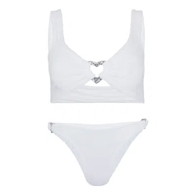 Hunza G Heather Bikini White/silver