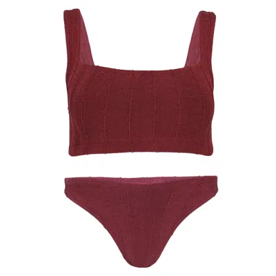 Hunza G Helena Nile Bikini Metallic Chestnut In Brown