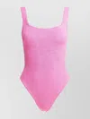 Hunza G High-cut Leg Scoop Back Swimsuit In Textured Fabric