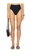 Hunza G High Waist Bikini Bottom In Crinkle Black