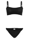 Hunza G Iris Bikini Set Adjustable Straps Ring In Black