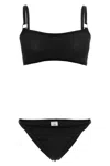 Hunza G Iris Bikini Set Adjustable Straps Ring In Black