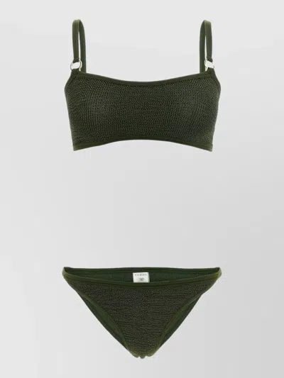 Hunza G Iris Bikini Ring Detail Textured Design In Green