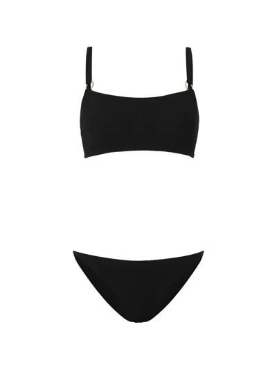 Hunza G Iris Crinkle-effect Bikini In Black