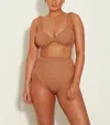 Hunza G Juno Crinkle Twist Two-piece Swimsuit In Brown