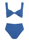 Hunza G Jamie Bikini Metallic Denim In Blue