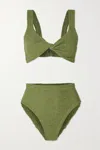 Hunza G Jamie Bikini Metallic Moss In Green