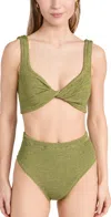 HUNZA G JAMIE BIKINI SET METALLIC MOSS