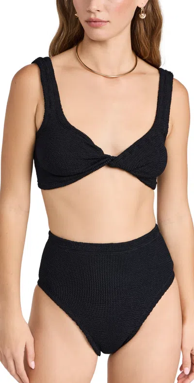 Hunza G Juno Crinkled Bikini Set In 黑色的