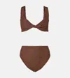 Hunza G Jamie Gathered Bikini In Brown