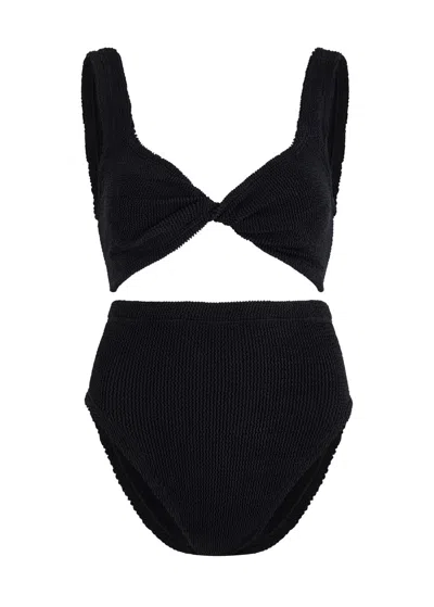 Hunza G Jamie Seersucker Bikini In Black