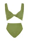 Hunza G Jamie Bikini Metallic Moss In Olive
