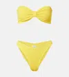 Hunza G Jean Seersucker Bandeau Bikini In Yellow