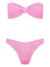 Hunza G Jean Bandeau Textured Bikini In Pink