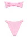 Hunza G Jean Stretch Nylon Bikini Set In Pink