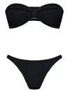 Hunza G Bandeau Bikini Set With Knot Detail In Black