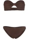 Hunza G Jean Bikini Metallic Chocolate In Brown