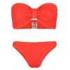 Hunza G Jean Bikini Metallic Tangerine In Red
