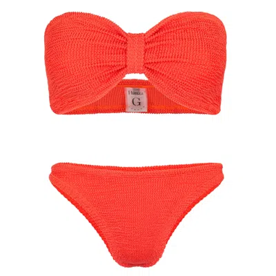 Hunza G Jean Bikini Metallic Tangerine In Red