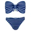 Hunza G Jean Bikini | Navy/white Stripe | Stylish  Swimwear For Chic Bikini Suits In Blue