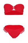 Hunza G Jean Bikini Red Gingham In Red