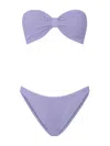 Hunza G Jean Strapless Bikini Set In Purple