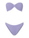 Hunza G Jean Strapless Bikini Set In Purple