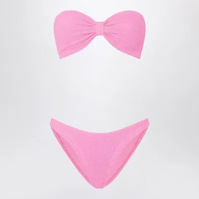 HUNZA G HUNZA G  JEAN BIKINI SET IN PINK