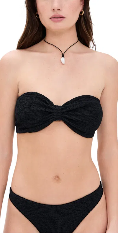 HUNZA G JEAN BIKINI TOP BLACK