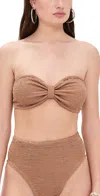 Hunza G Jean Bikini Top Metallic Cocoa In Metallic Cocoa
