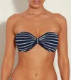 Hunza G Jean Bikini Top In Navy/white