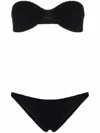 Hunza G Jean Crinkle-effect Bandeau Bikini In Black