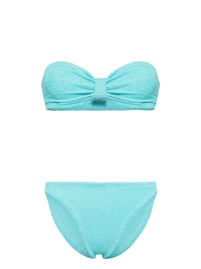 HUNZA G JEAN CRINKLE BIKINI SET