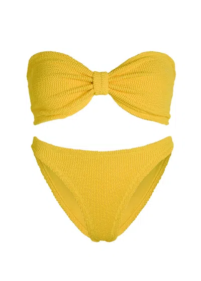 Hunza G Jean Crinkle Bikini In Yellow