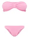 Hunza G Jean Crinkle Knot Bikini In Pink