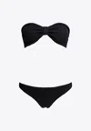 Hunza G Jean Crinkle Strapless Bikini In Black