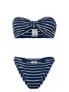 Hunza G Coverage Jean Bikini Navy/white In 蓝色