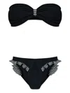 Hunza G Jean Gingham-ruffle Crinkle Bikini In Black
