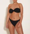 Hunza G Jean Textured Nylon Bikini In Black/gold