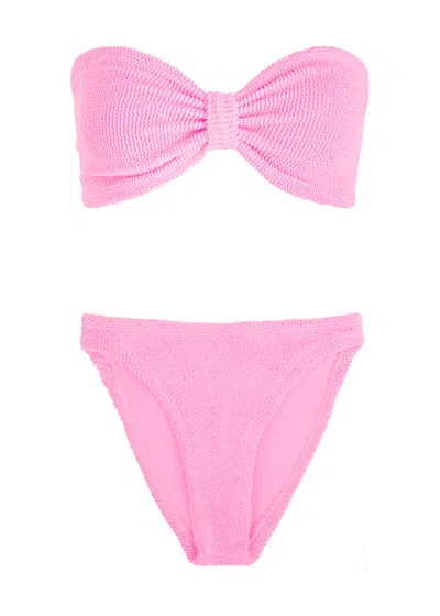 Hunza G Jean Seersucker Bikini In Pink