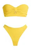 Hunza G Jean Seersucker Strapless Bikini In Yellow