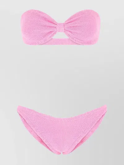 Hunza G Jean Stretch Nylon Bikini Set In Candy Pink