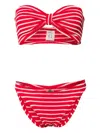Hunza G Jean Striped Bikini Set In Red