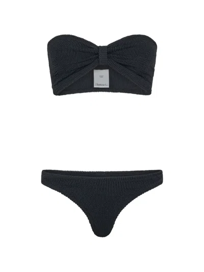 Hunza G Jean Textured Bikini In Black