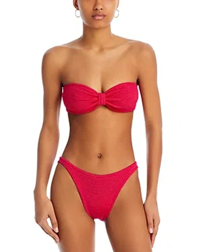 Hunza G Jean Textured Bikini Set In 紫红色