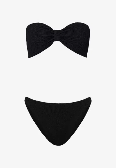 Hunza G Jean Textured Nylon Bikini In Black