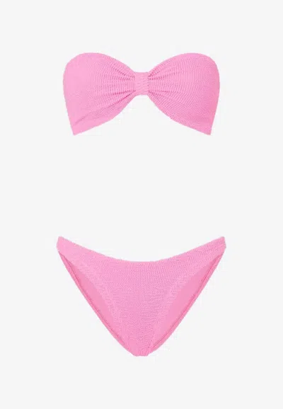 HUNZA G JEAN TEXTURED NYLON BIKINI
