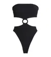 Hunza G Jerry Swim Strapless High-cut Ring Detail In Black