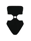 Hunza G Jerry Swim Strapless High-cut Ring Detail In Black