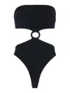Hunza G Jerry Swim Strapless High-cut Ring Detail In Black
